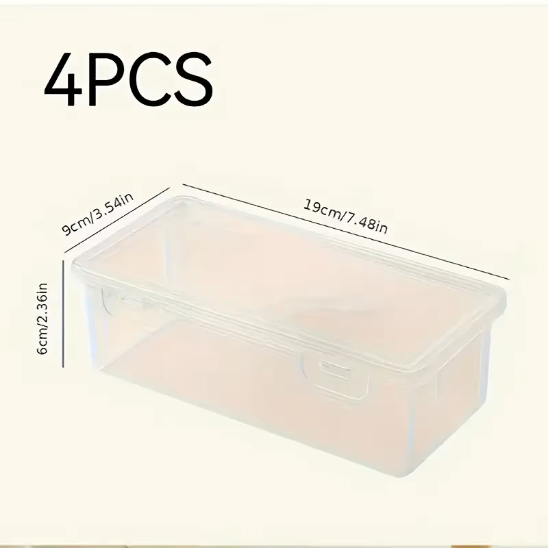 Stationery Office Supply Store - 4 grote transparante PP-opbergdozen met deksels,