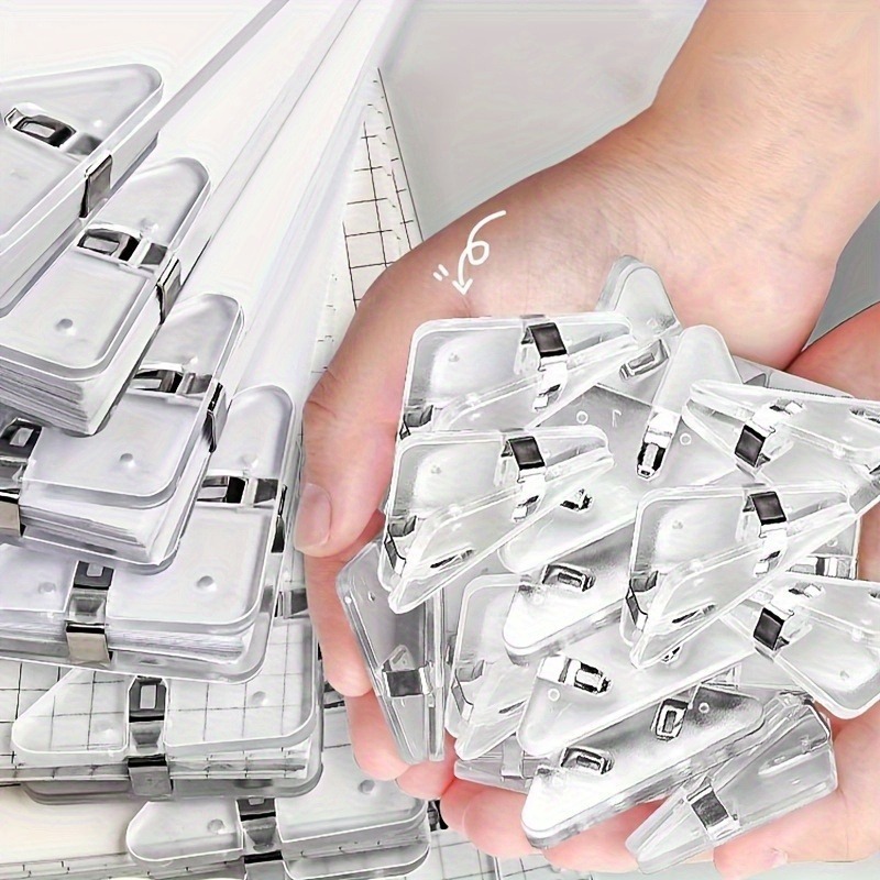Binder Clip Assorted - 22-delige doorzichtige driehoekige clipset | Rechthoekige