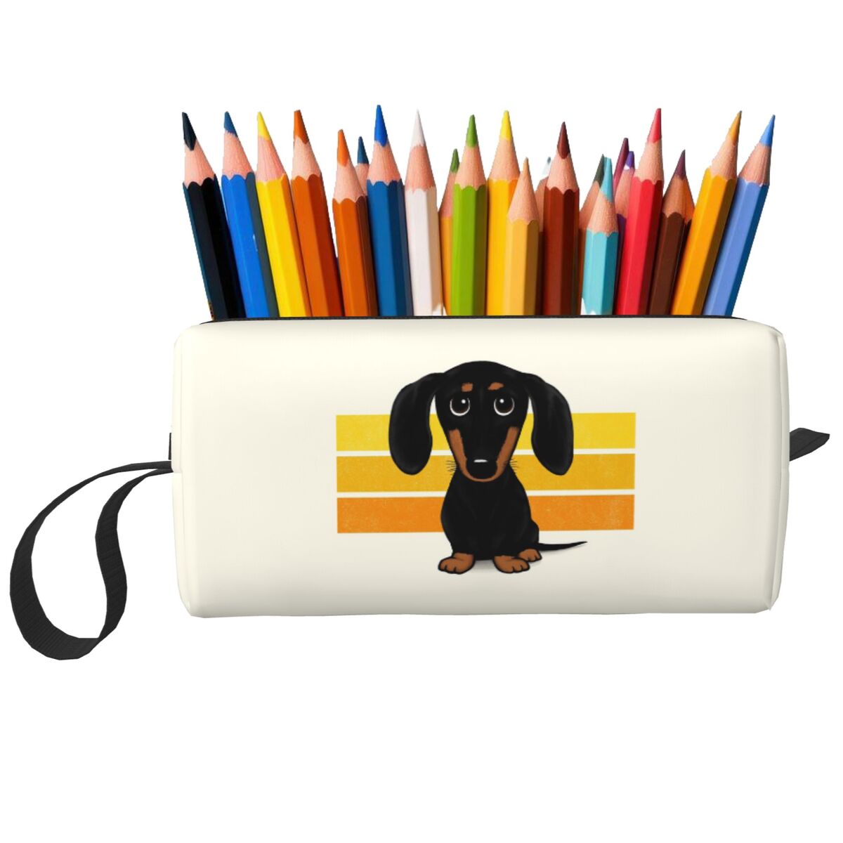 Tan Stationery & Office Supply - Schattige zwart-bruine gladde gecoate teckel cartoon