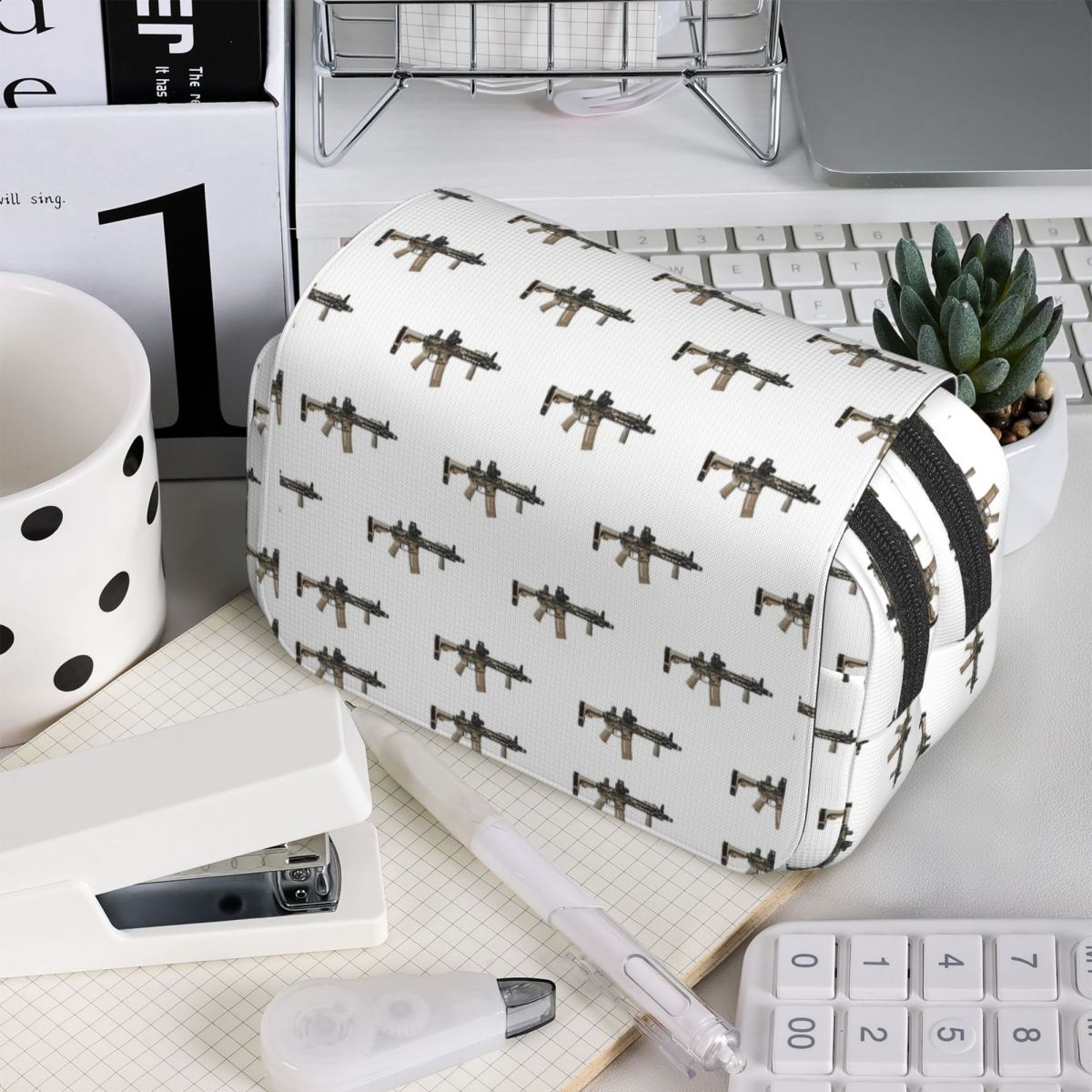 AR-15 Tan Camo Gun - Witte etu - Tan Stationery & Office Supply recensie en prijs