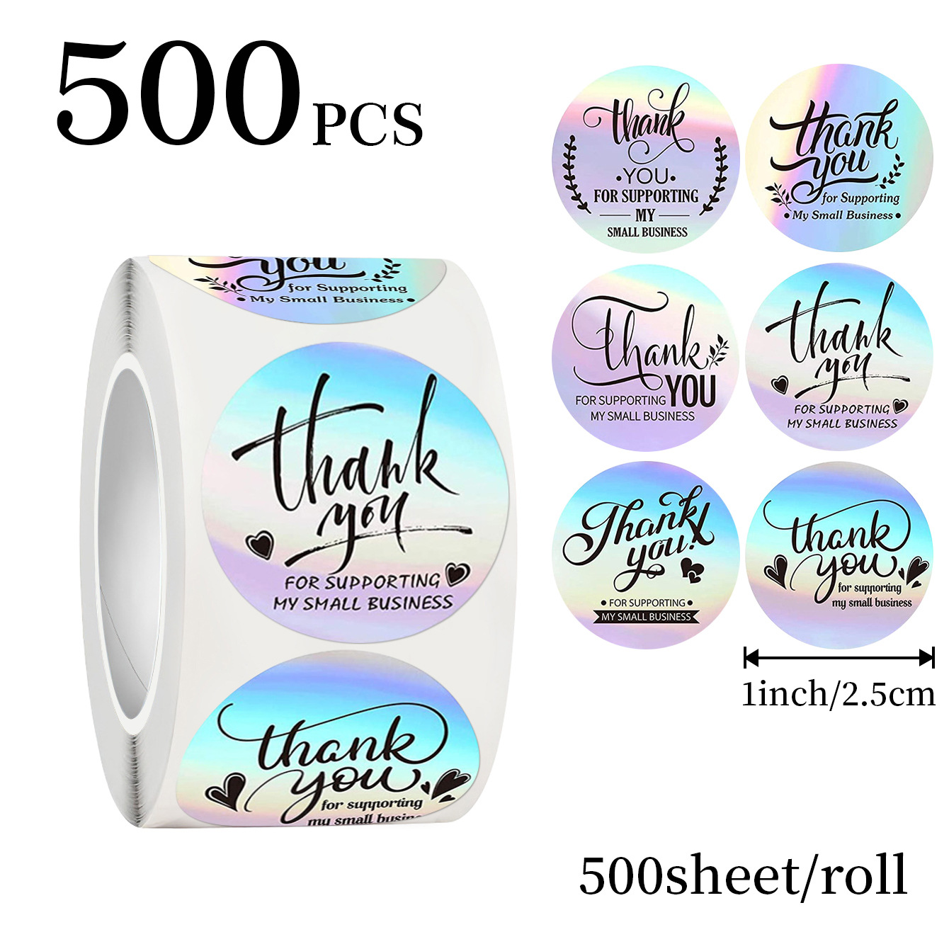 JCAC 500 stuks/rol 1 inch holo - Sticker Label Roll recensie en prijs